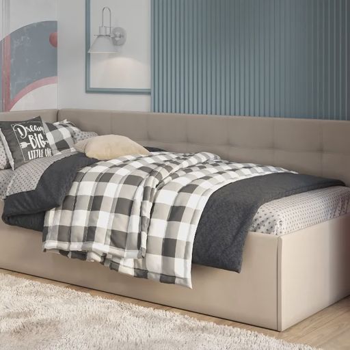 Кровать с подъемным механизмом «Лита», бежевая